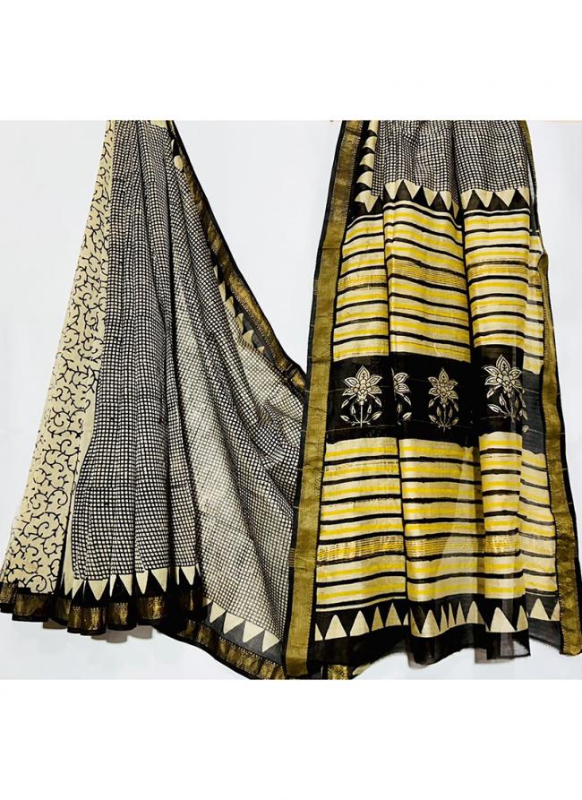 Maheshwari Silk Multi Colour Traditional Wear Block Printed Saree